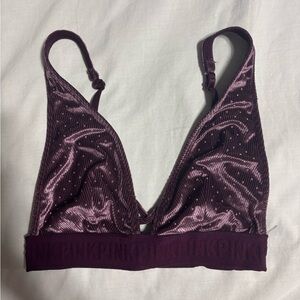 Victoria's Secret Purple Velvet Bralette with Triangle Cut